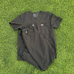 Figs Scrub Set Mens Large Tansen Jogger And Medium Leon Scrub Top Black